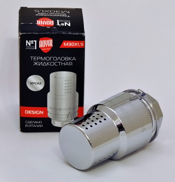 Термоголовка жидкостная ROYAL THERMO Design М30х1,5 (Хром)*