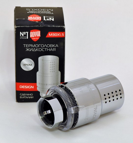 Термоголовка жидкостная ROYAL THERMO Design М30х1,5 (Хром)*