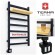 TERMA SIMPLE, metallic black, Электрический полотенцесушитель, блок управления Терма KTX 4 MS, черный RAL 9005, вешалки и полки TERMA SIMPLE 500, полка TERMA SIMPLE 500 мм, фото