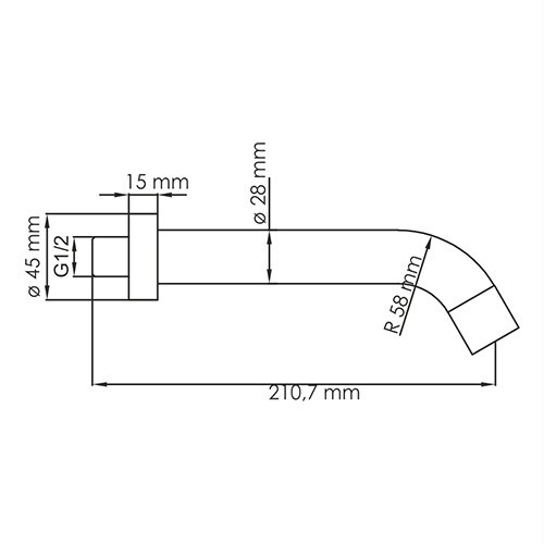 Wasserkraft A084 Настенный излив для ванны (черный Soft-touch)