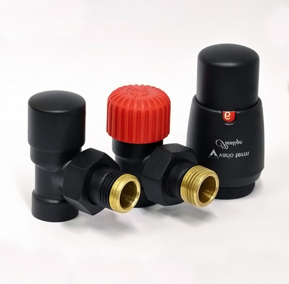 Комплект угловой VARIO TERM Royal c термоголовкой Prestige (металлический графит)* Комплект угловой VARIO TERM Royal c термоголовкой Prestige (металлический графит)*