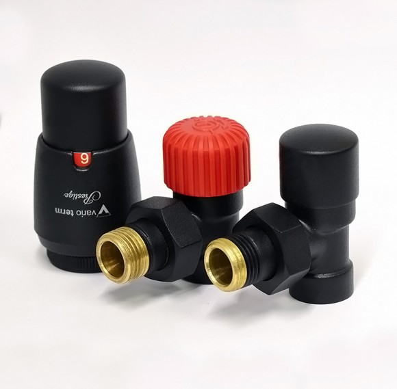 Комплект угловой VARIO TERM Royal c термоголовкой Prestige (металлический графит)* Комплект угловой VARIO TERM Royal c термоголовкой Prestige (металлический графит)*