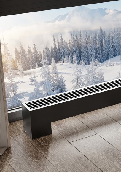 Напольный конвектор Royal Thermo STEP-130/130-2-N-WT-LG-NA черный (выбор длины)