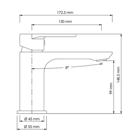 Wasserkraft Mindel 8503 Смеситель для умывальника (белый)