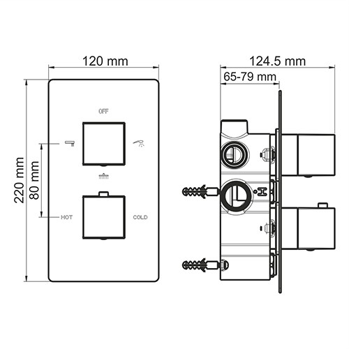 Wasserkraft Alme 1544 Thermo Термостатический смеситель для ванны и душа (хром)