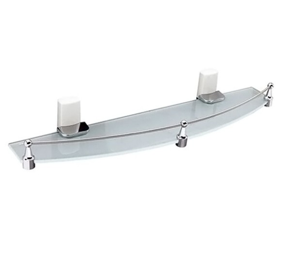 Wasserkraft Leine K-5044WHITE Полка стеклянная с бортиком (белый - хром) Wasserkraft Leine K-5044WHITE Полка стеклянная с бортиком (белый - хром)