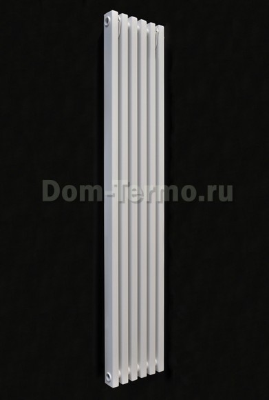 Вертикальный дизайн радиатор, стальной трубчатый, LOTEN GREY V 1500 мм, боковое подключение, цвет белый, фото Dom-Termo