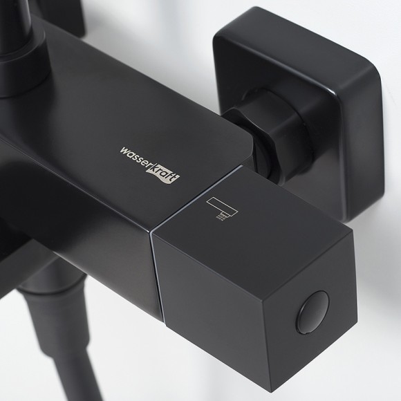 Wasserkraft A29901 Thermo Душевой комплект с термостатическим смесителем (черный Soft-touch)