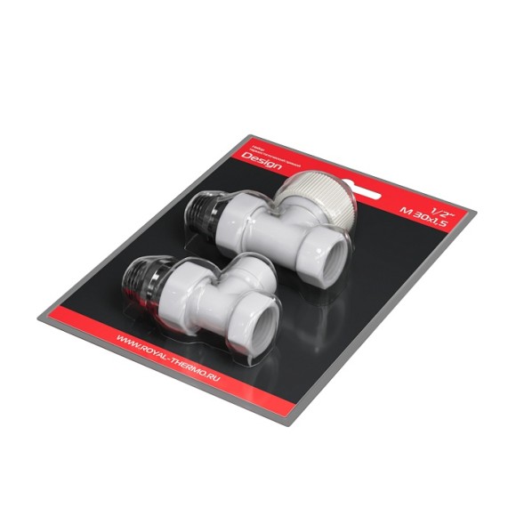 Набор термостатический прямой Royal Thermo Design 1/2" М30х1,5 Белый (выбор термостата) Набор термостатический прямой Royal Thermo Design 1/2" М30х1,5 Белый (выбор термостата)