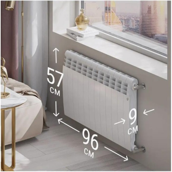 Биметаллический радиатор Радиатор Royal Thermo BiLiner 500 12 сек. боковое подключение (Bianco Traffico)