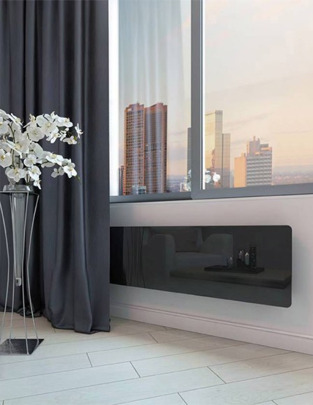 Настенный горизонтальный дизайн конвектор SAVVA серия DRH 105х400 Glass (закаленное стекло)