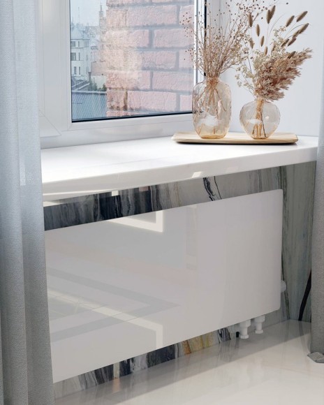 Настенный горизонтальный дизайн конвектор SAVVA серия DRH 105х400 Glass (закаленное стекло)