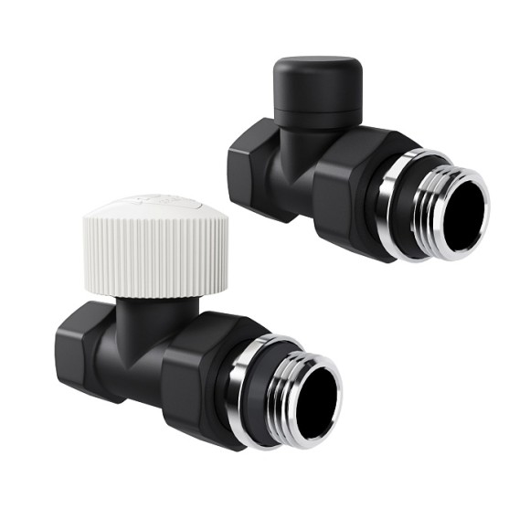 Набор термостатический прямой Royal Thermo Design 1/2" М30х1,5 Черный (выбор термостата)