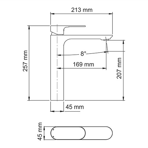 Wasserkraft Dinkel 5803H Смеситель для умывальника (хром)