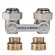 Узел нижнего подключения радиатора Royal Thermo 1/2"-3/4" Никель (угловой)