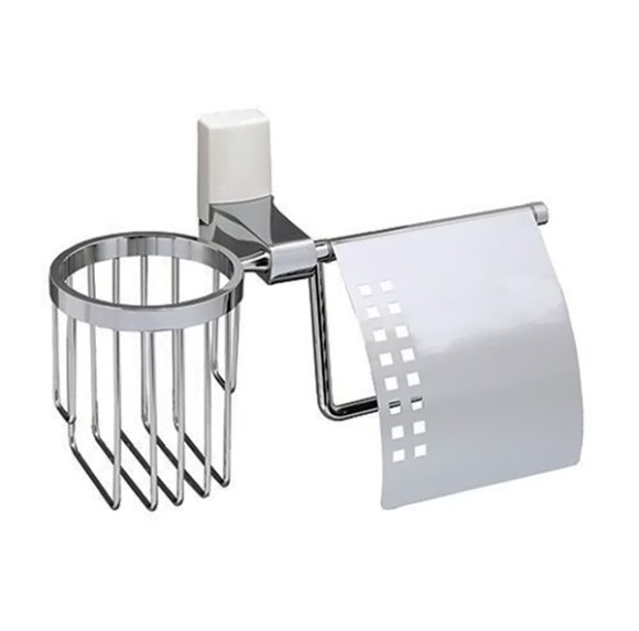 Wasserkraft Leine K-5059WHITE Держатель туалетной бумаги и освежителя (белый - хром)