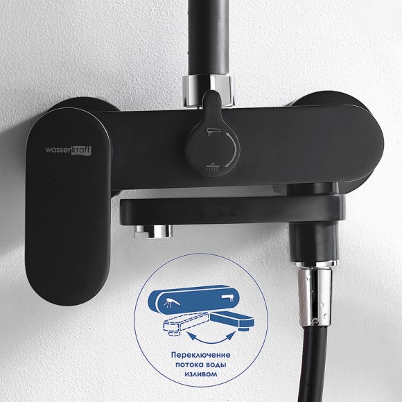 Wasserkraft A17401 Душевой комплект со смесителем (черный Soft-touch) Wasserkraft A17401 Душевой комплект со смесителем (черный Soft-touch)