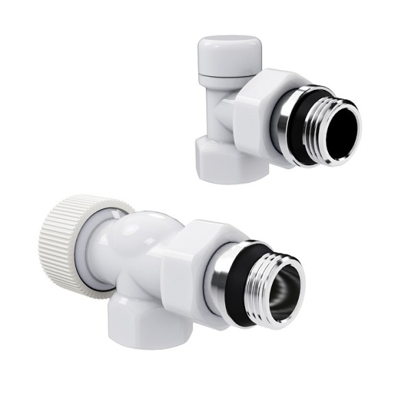 Набор термостатический осевой Royal Thermo Design 1/2" М30х1,5 Белый (выбор термостата)