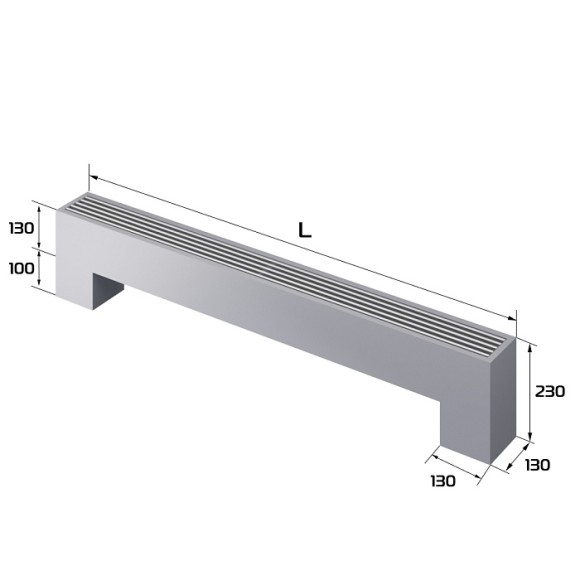 Напольный конвектор Royal Thermo STEP-130/130-2-N-WT-LG-NA серебристый (выбор длины)