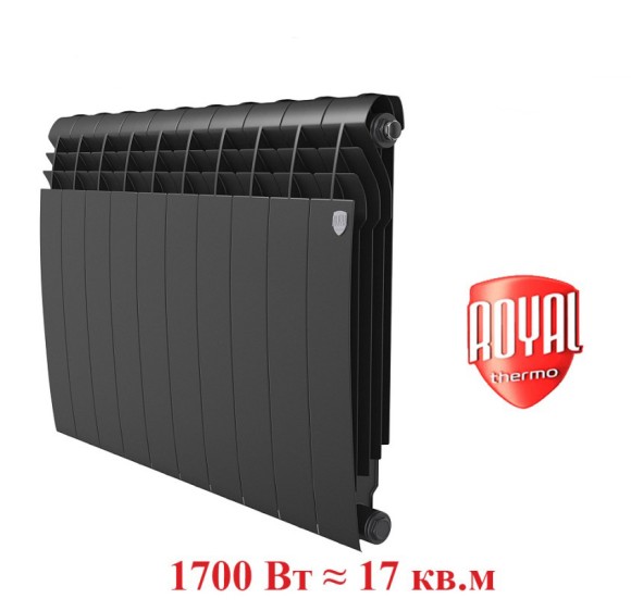 Биметаллический радиатор Радиатор Royal Thermo BiLiner 500 10 сек. боковое подключение (Noir Sable)
