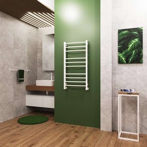 Grota EcoCalma (белый матовый RAL 9016) водяные полотенцесушители из нержавеющей стали (выбор размера)
