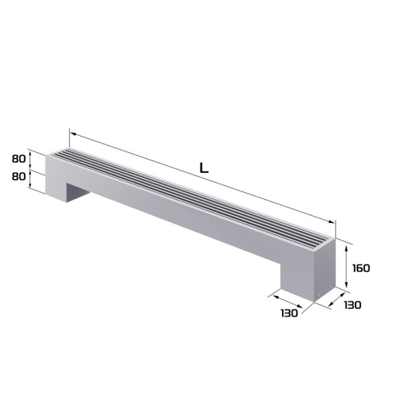 Напольный конвектор Royal Thermo STEP-80/130-1-N-WT-LG-NA серебристый (выбор длины)