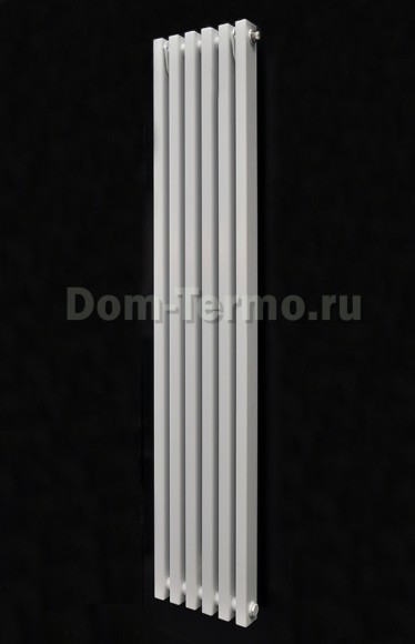 Вертикальный дизайн радиатор, стальной трубчатый, LOTEN GREY V 1500 мм, боковое подключение, цвет белый, фото Dom-Termo