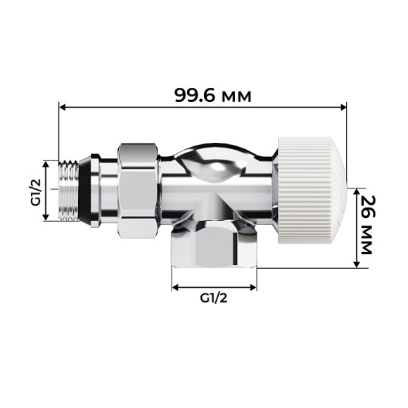 Набор термостатический осевой Royal Thermo Design 1/2" М30х1,5 Хром (выбор термостата)