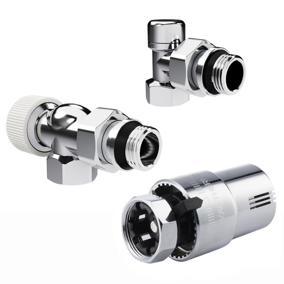 Набор термостатический осевой Royal Thermo Design 1/2" М30х1,5 Хром (выбор термостата)