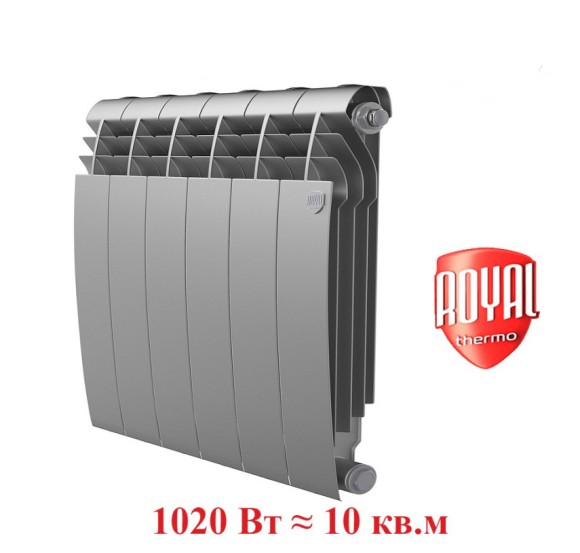 Биметаллический радиатор Радиатор Royal Thermo BiLiner 500 6 сек. боковое подключение (Silver Satin)