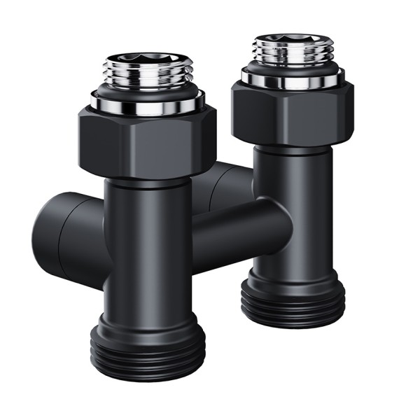 Узел нижнего подключения Royal Thermo Design 1/2"-3/4" Черный (прямой) Узел нижнего подключения Royal Thermo Design 1/2"-3/4" Черный (прямой)