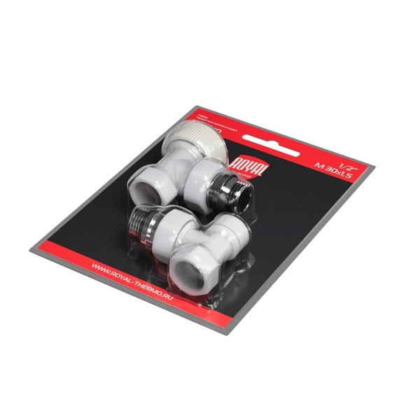 Набор термостатический угловой Royal Thermo Design 1/2" М30х1,5 Белый (выбор термостата) Набор термостатический угловой Royal Thermo Design 1/2" М30х1,5 Белый (выбор термостата)