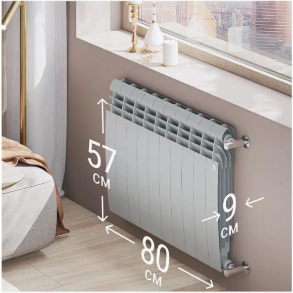 Биметаллический радиатор Радиатор Royal Thermo BiLiner 500 10 сек. боковое подключение (Silver Satin) Биметаллический радиатор Радиатор Royal Thermo BiLiner 500 10 сек. боковое подключение (Silver Satin)