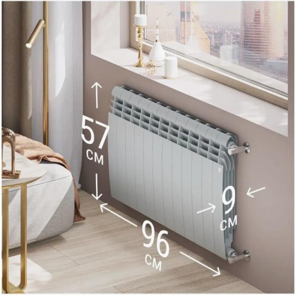 Биметаллический радиатор Радиатор Royal Thermo BiLiner 500 12 сек. боковое подключение (Silver Satin)