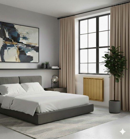 Алюминиевый Дизайн радиатор SILVER S 750 золото муар (выбор подключения)