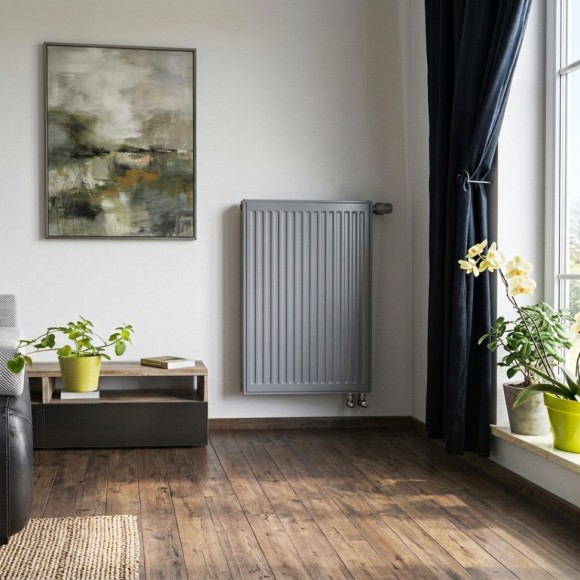 Радиатор стальной панельный Royal Thermo Ventil Compact VC22- Серый Silver Satin 900 мм (нижнее подключение)