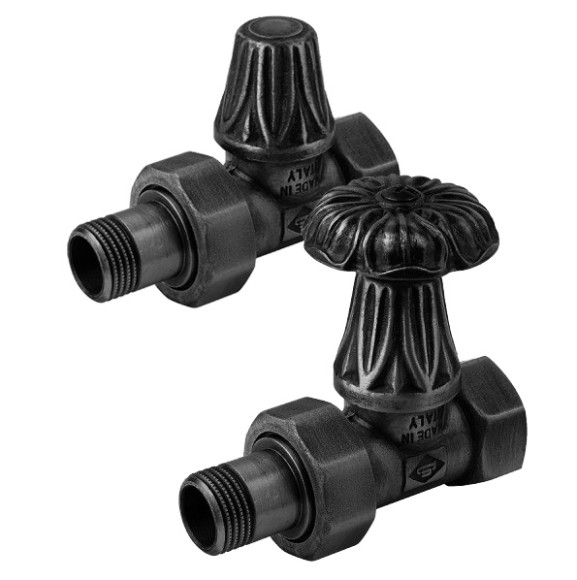 Комплект прямых Вентилей RETROstyle с латунной ручкой 1/2 и 3/4 (выбор цвета) Комплект прямых Вентилей RETROstyle с латунной ручкой 1/2 и 3/4 (выбор цвета)
