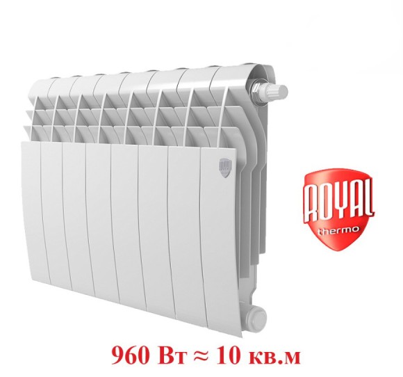 Биметаллический радиатор Радиатор Royal Thermo BiLiner 350 8 сек. VR80 нижнее 80 мм подключение (Bianco Traffico)